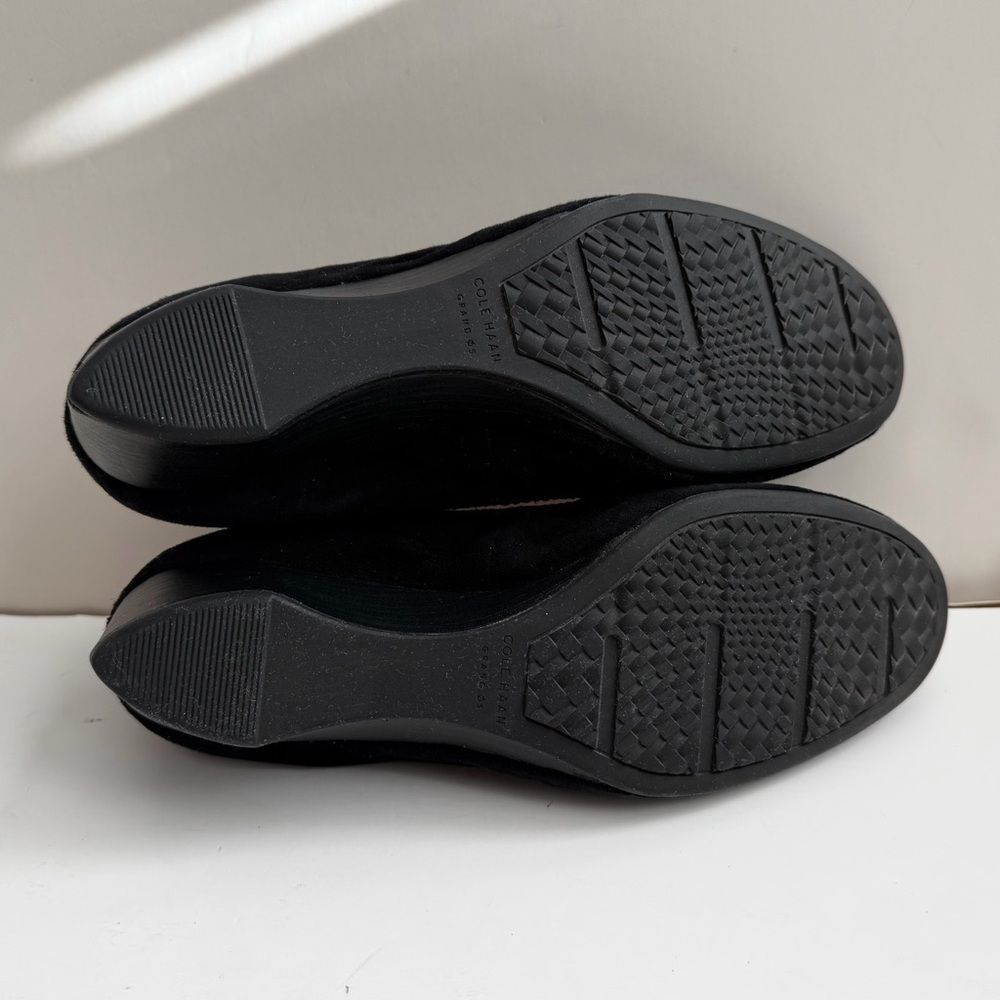Cole Haan Sadie Wedge Pumps Black Suede Size 7 1/2 - Picture 8 of 12